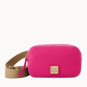 Dooney & Bourke Pink Pebbled Leather Camera Crossbody Bag Adjustable Strap